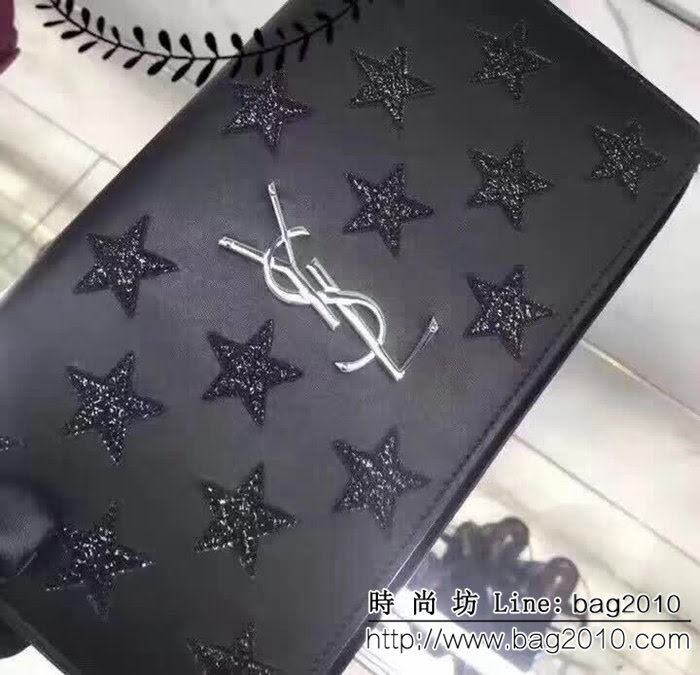 YSL聖羅蘭 經典款 漫天星愛心系列 百搭黑色鏈條包 27712 YAS1221